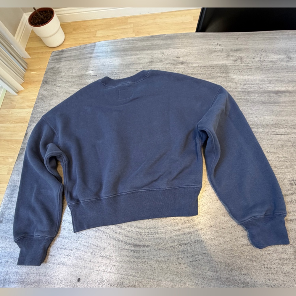 Abercrombie & Fitch London Cropped Sweatshirt | Size XXS | Navy Blue - Picture 8 of 12
